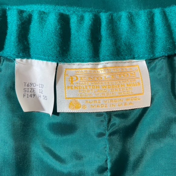 Vintage Pendleton Virgin Wool Women's Skirt Green Size 12 - Picture 8 of 12